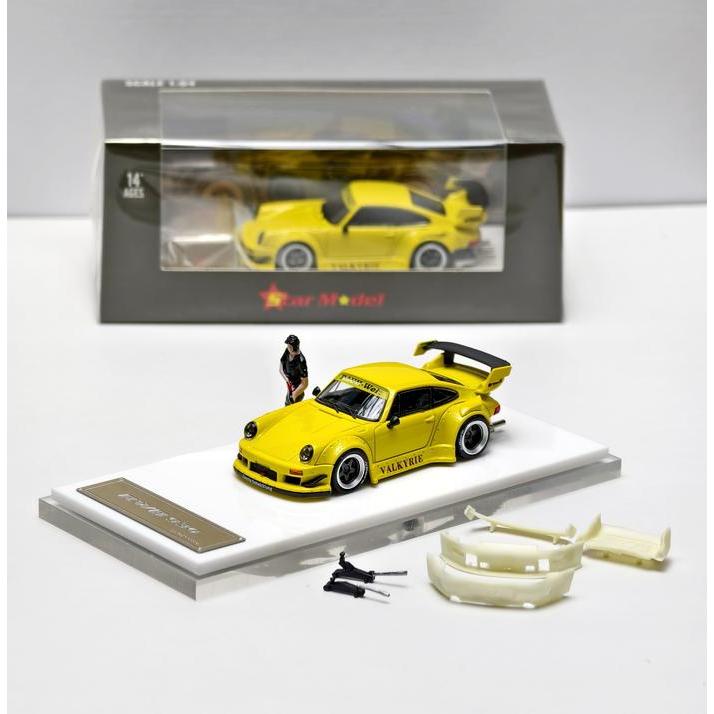 Ready Star Model Porsche RWB 930 Valkyrie GT Wing Akira Nakai Figure With Bodykit Toolbox Set
