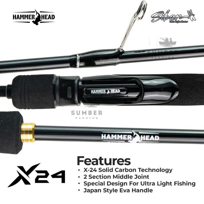 Odysseyerss// Hammer Head Joran Spinning Sibar Ultra Light Master S662Ul S702Ul X24 Solid Carbon Eva