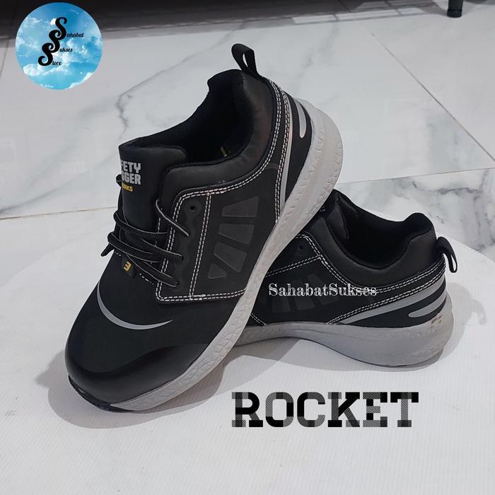 ASLI Sepatu Safety JOGGER ROCKET Black READY STOCK