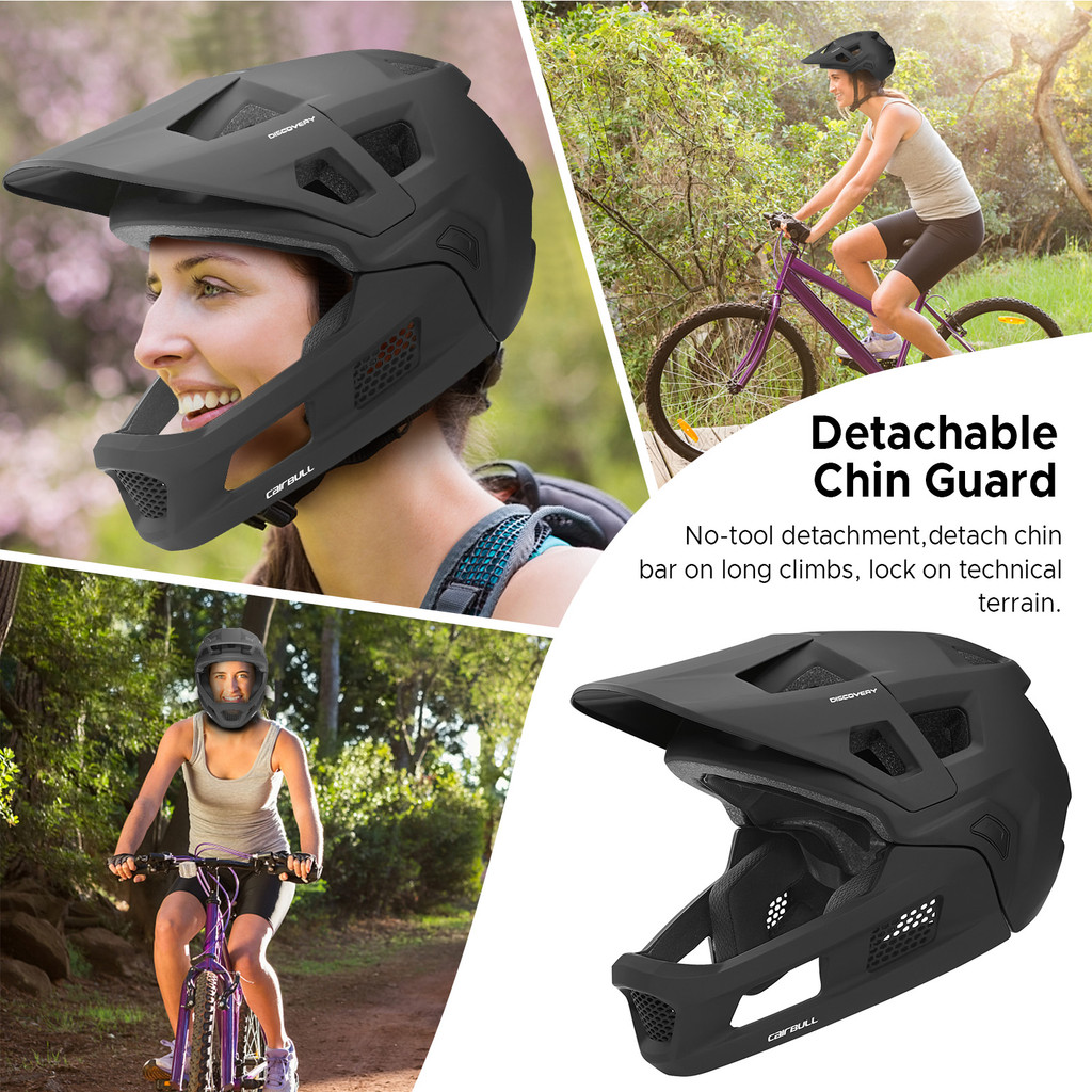 Full Face Mountain Bike Helmet Detachable BMX Mountain Bike Helmet Motocross Helmet with Padding and