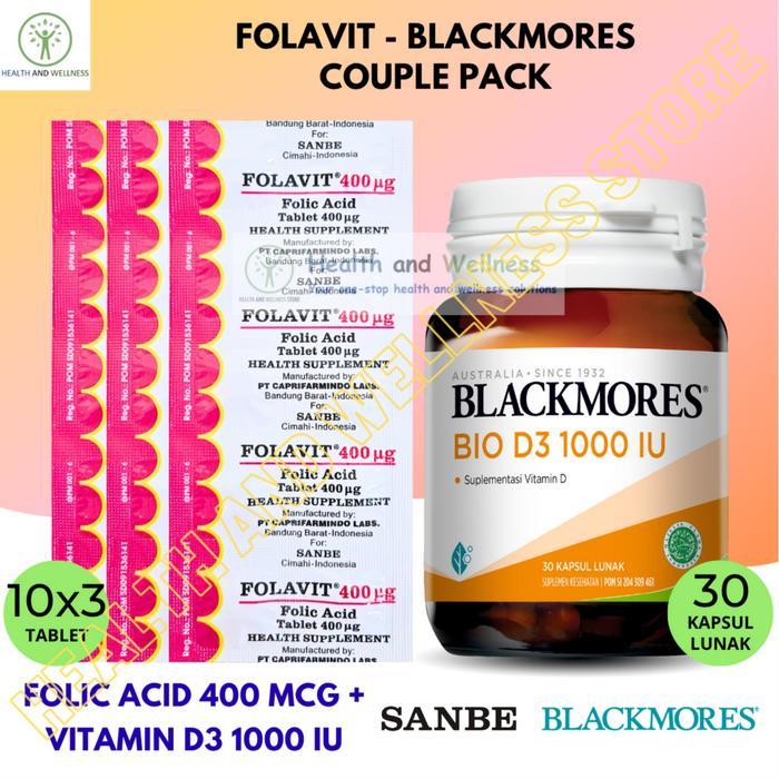 SANBE FOLAVIT 400 MCG TABLET BLACKMORES BIO D3 1000 IU KAPSUL LUNAK
