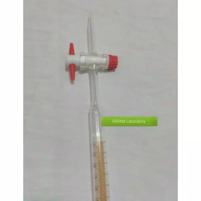 ` 2pcs Buret 50ml keran Teflon Pyrex Class A