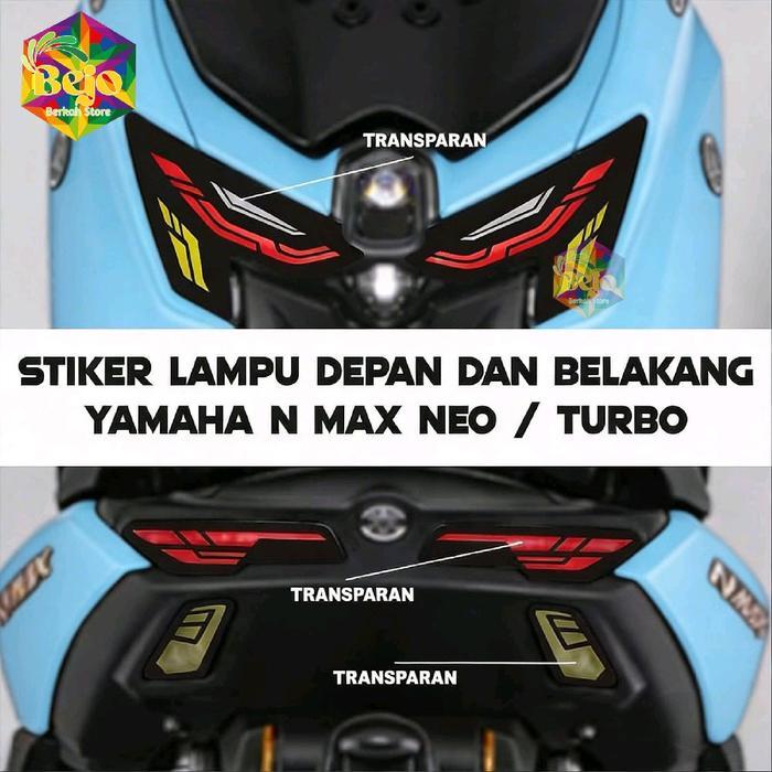 Yamaha Stiker Lampu Depan dan Belakang N Max Neo / Turbo Transparan Variasi untuk N Max Turbo/Neo