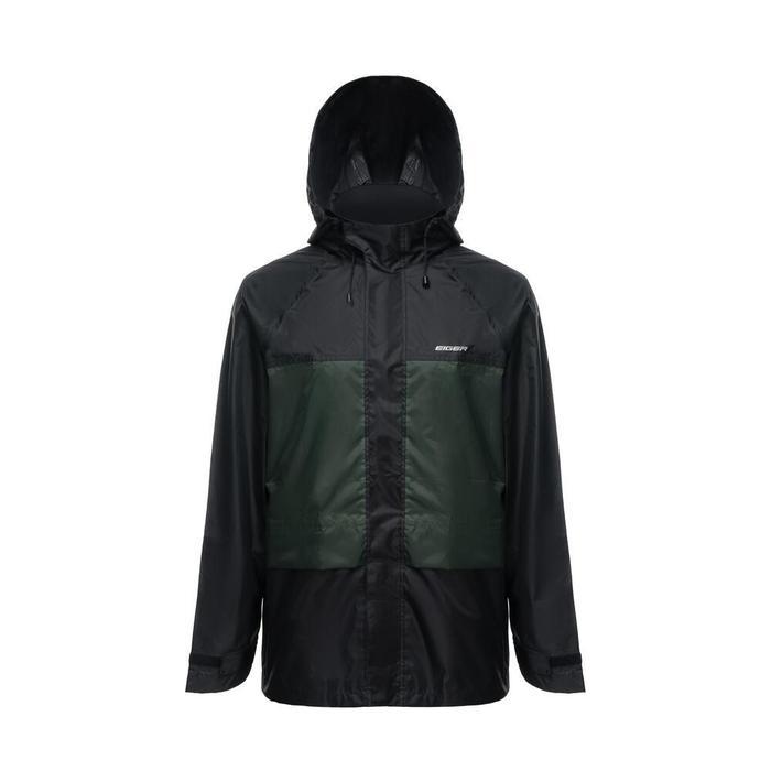 EIGER RAINTOUR RAIN Jaket Hujan Waterproof dengan Teknologi Tropic Waterproof - Hitam, XL JACKET - B