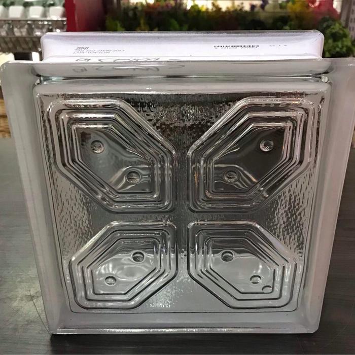 Mulia 95092 Batik Kawung 19 X 19 X 9,5 Cm Glass Block Balok Kaca Glass Box Kayu Kamar #Gratisongkir