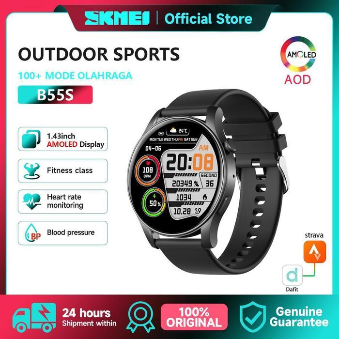 NEW PRODUK SKMEI B55S SMARTWATCH LAYAR AOD SMARTWATCH BLUETOOTH CALL FITNESS TRACKER JAM TANGAN