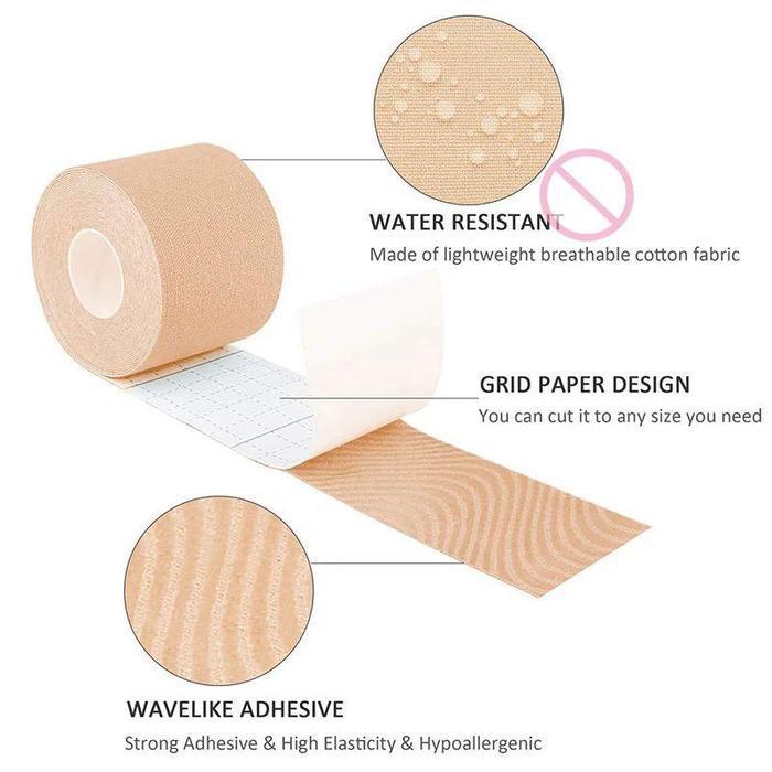 Termurah Tape Boob Bra Body Tape 5M Nude 2,5 3,5 5 7,5 10 Cm Perekat P Pasti Promo