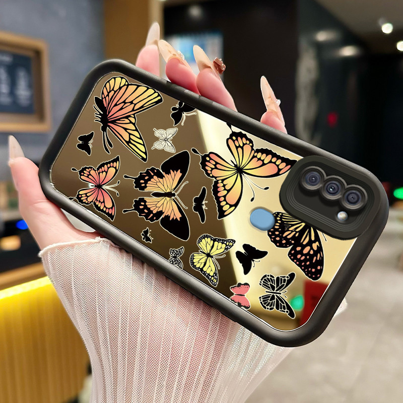 Casing Hp untuk Samsung Galaxy A11 M11 Case Casing pola Kupu-kupu Unik Cesing HP Kesing Kasing cermi