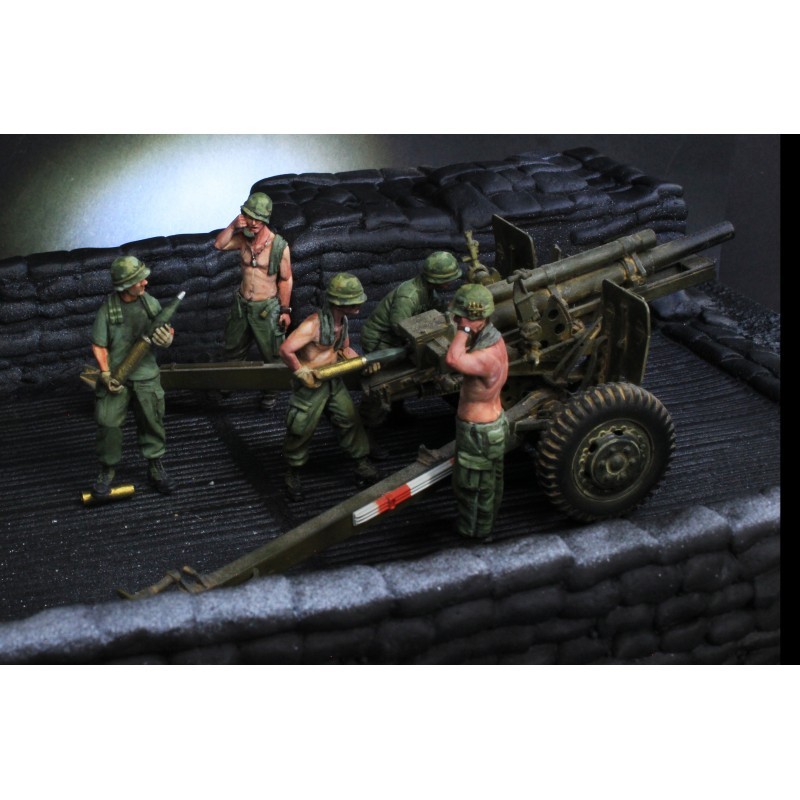 1/35 Scale Vietnam War US Army Artillery Resin Figure Model Kits Military Theme 5 Figures