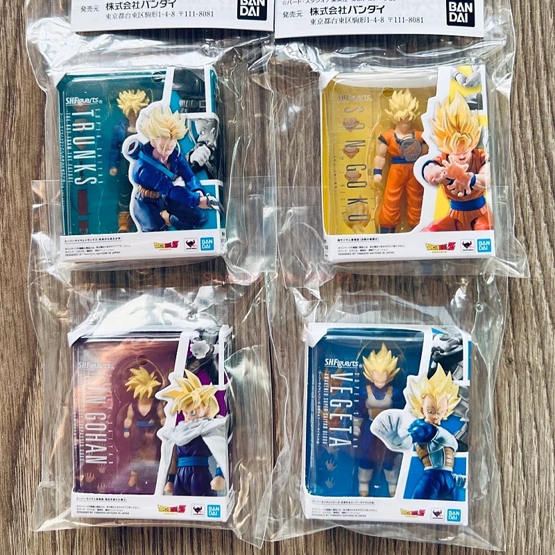 Bandai Genuine Dragon Ball SHF Mini Gashapon 5cm Set Goku/Vegeta/Trunks Anime Figures Desktop