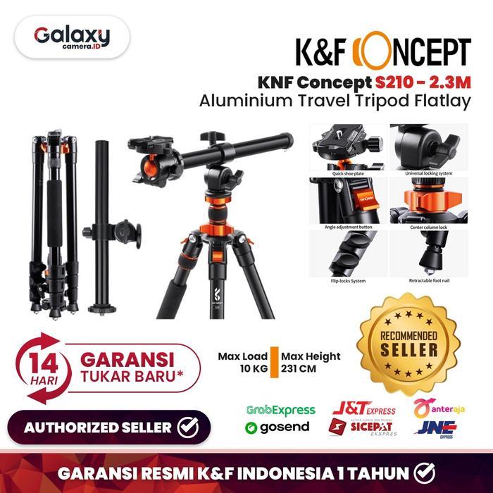 Arrahman - K&F Tripod S210 Aluminium Travel Tripod K23A7 Resmi Terbaru 