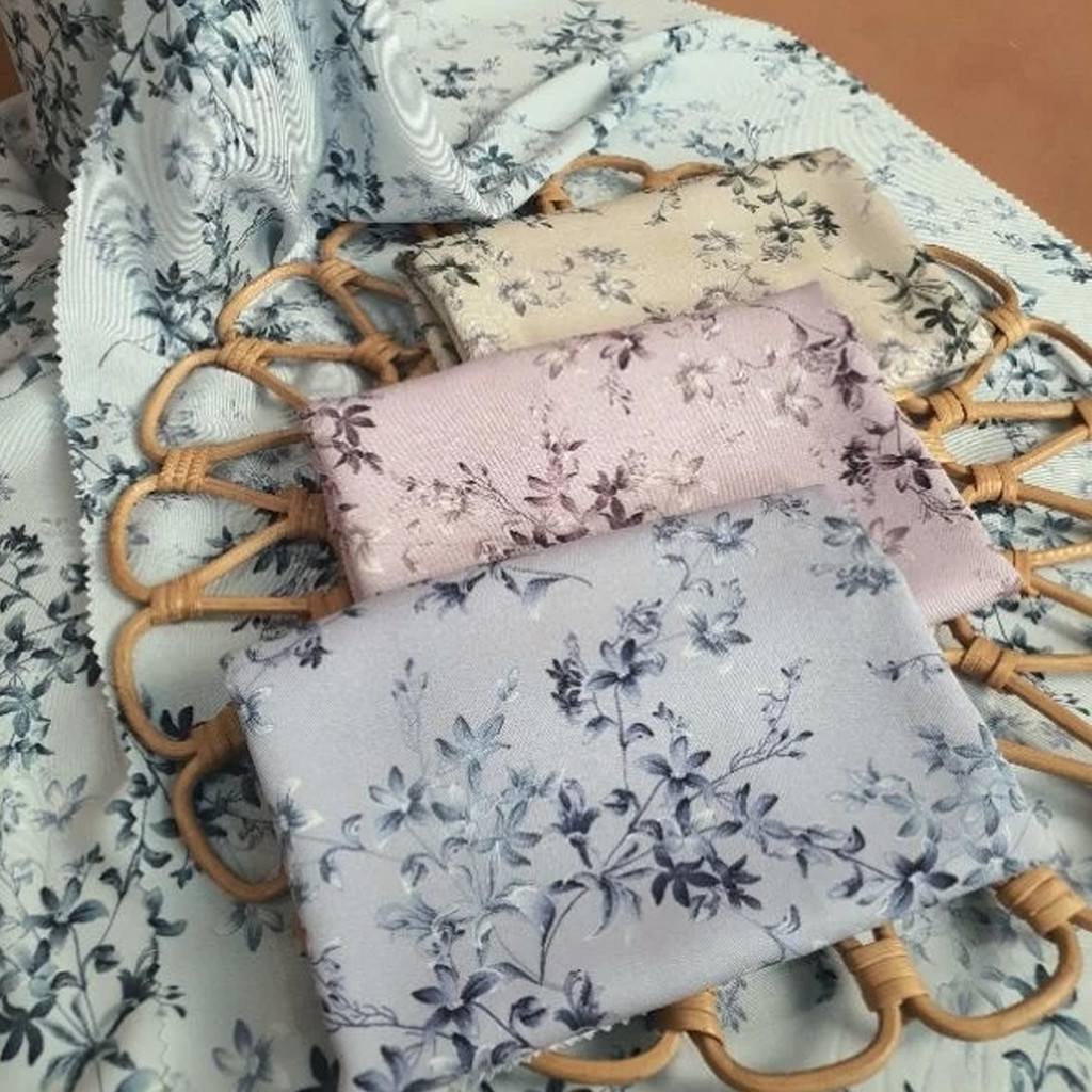 Kain Zara Rayon Twill Floral Premium 1 Meter – Bahan Daily Wear Eksklusif Adem dan Lembut Lebar 150 