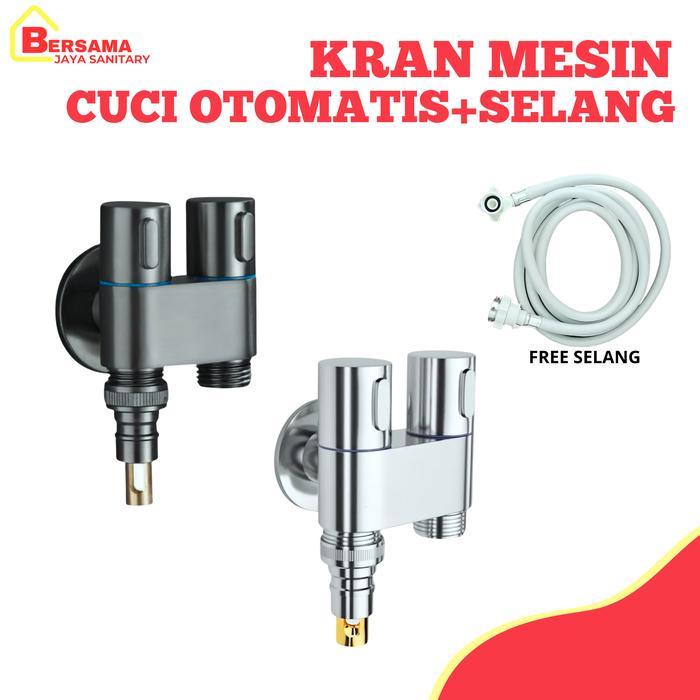 KINCLONG Keran Air Mesin Cuci Kran Tembok Taman Otomatis Stainless Steel Kran air mesin cuci anti