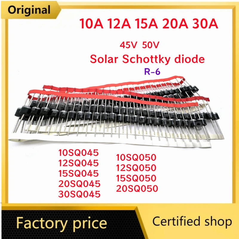 100pcs 10SQ045 12SQ045 15SQ045 20SQ045 30SQ045 10SQ050 12SQ050 15SQ050 20SQ050 R-6solar Schottky