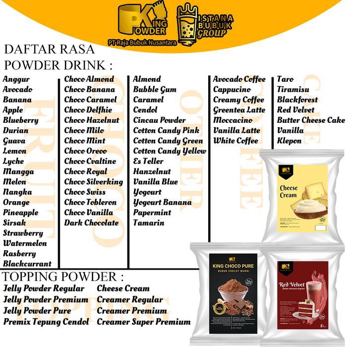 Bubuk Minuman Coklat King Powder Choco Series Cokelat Varian Plain Rasa Pekat Serbuk Minuman Coklat