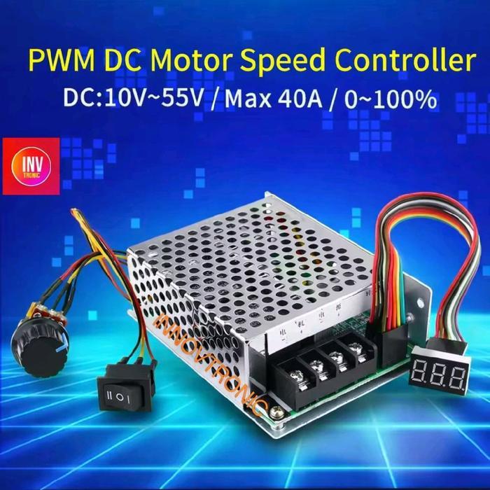 40A Pwm Dc Motor Speed Controller Dc10V~55V, Cw Ccw 0~100% Reversible Speed