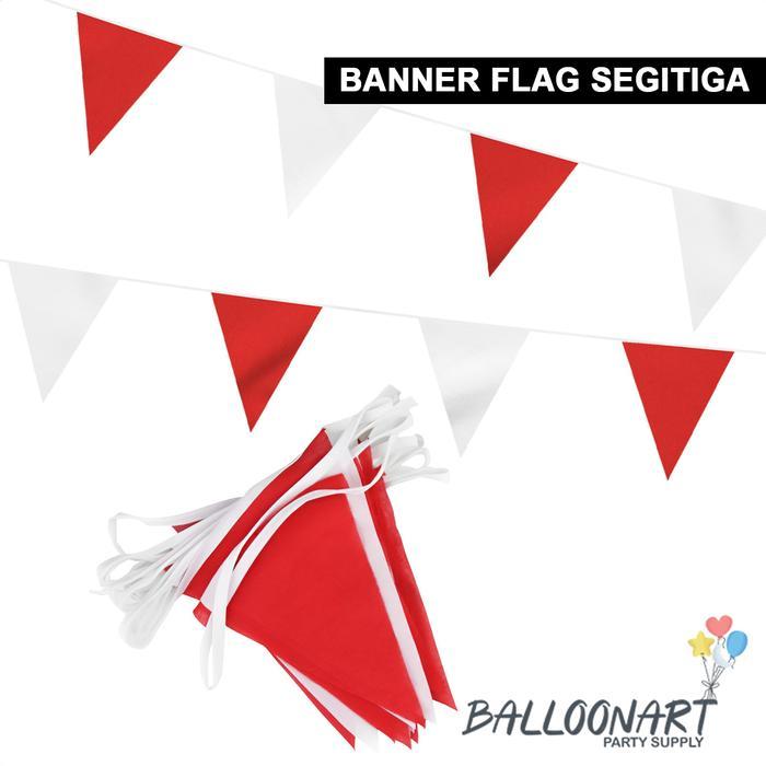 Banner Segitiga Merah Putih/Banner Flag Dirgahayu Polos