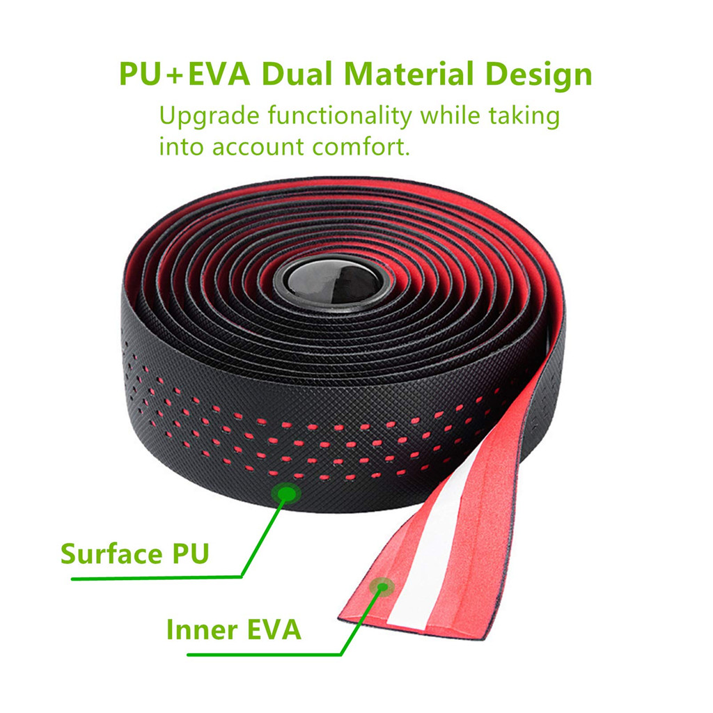 1Pair Road Bike Handlebar Tape Anti Slip Silicone Gel Handlebar Tape Shock Absorption Cycling Bar