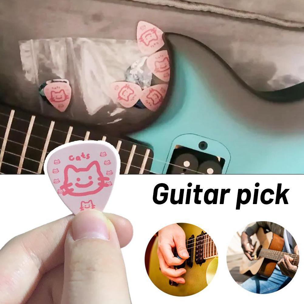 10 Pcs Guitar Pick Cute Kitten Pattern Resin Guitar Accessories Lectrum Picks Picks Guitar Celluloid