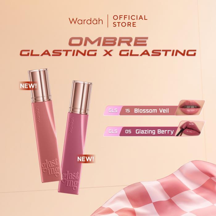 TERLARIS WARDAH Ombre Glasting Liquid Lip + Matte Lip Cream -Lip-Stain-Lipgloss-Lipstik-Lip