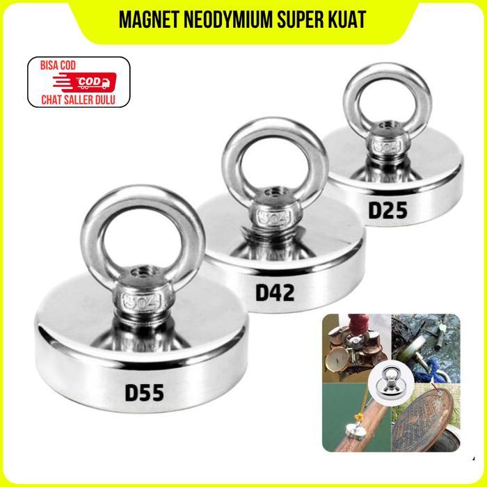 Magnet Pancing Besi Neodymium D42mm Dan D55 Bahan NdFeB Tahan Karat Magnet Super Kuat untuk