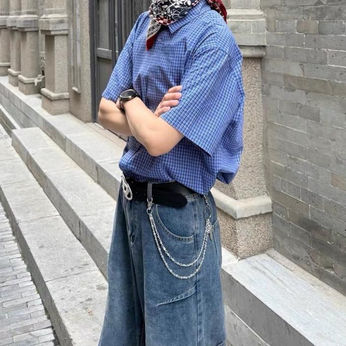 Aksesoris Metal Gothic Tali Rantai Jeans Gaya Chrome Hearts Dengan Liontin Salib Bola Pedang Kait