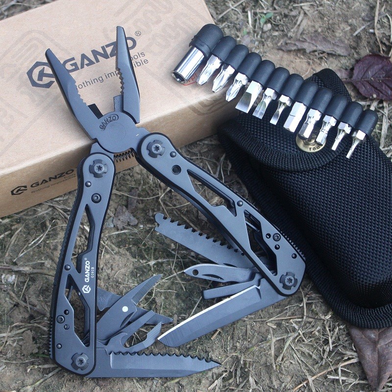 GANZO G202B Folding Knife Plier Multitools EDC Camping Multifunctional Screwdriver Bits Mini