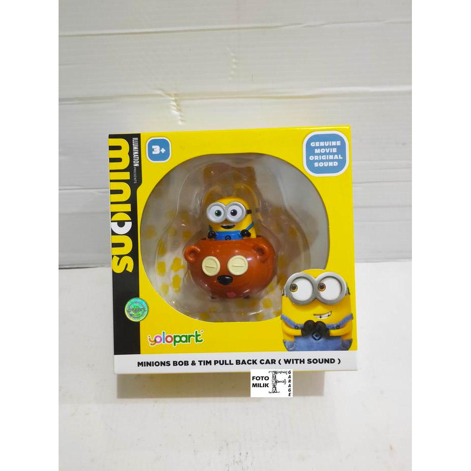 HOT SALE YOLOPARK MINIONS MINION BOB AND TIM BEAR PULL BACK CAR WITH SOUND DESPICABLE ME TERMURAH