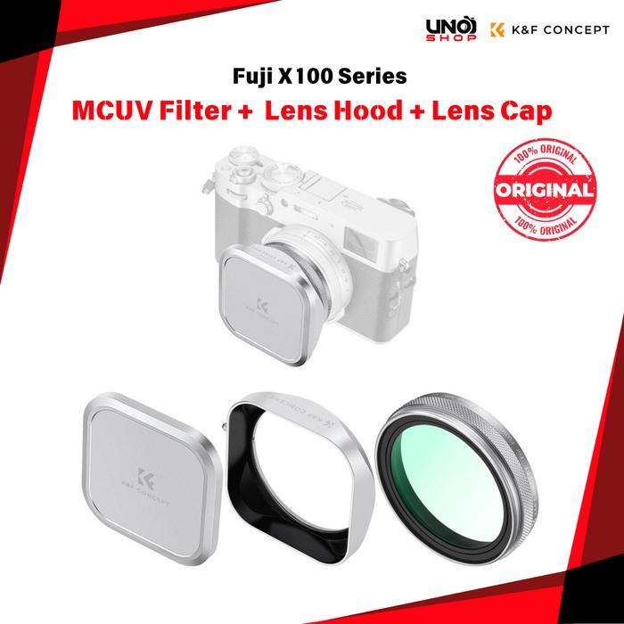 K&F Concept Uv Filter Lens Hood And Lens Caps For Fujifilm X100, X100F, X100S, X100T, X100V, X100Vi