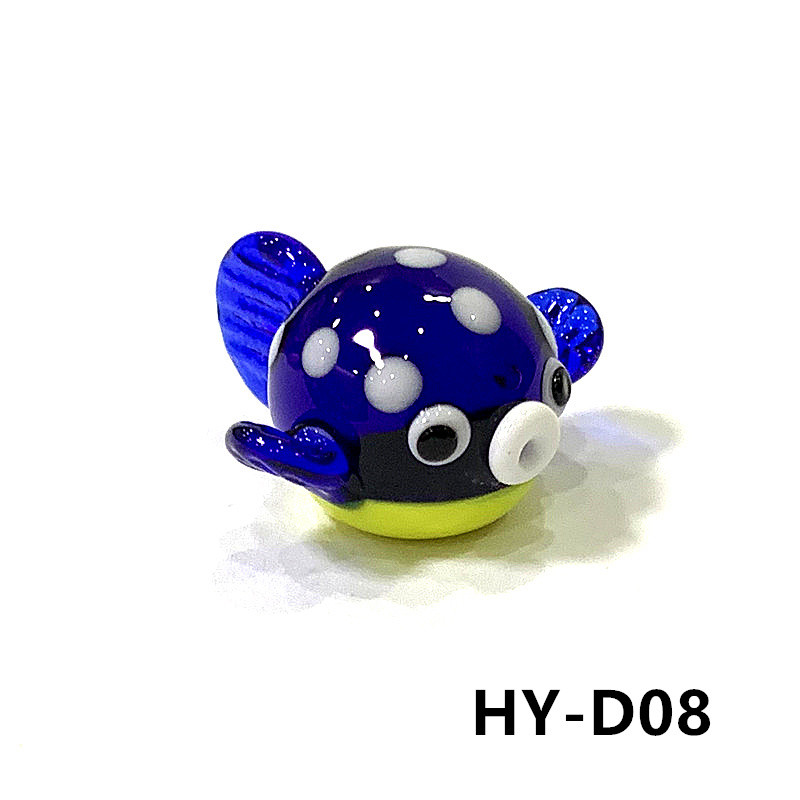 Mini Glass Marine Animal Figurine Cute Dolphin Octopus Penguin Puffer Fish Stingray Whale Shark Crab