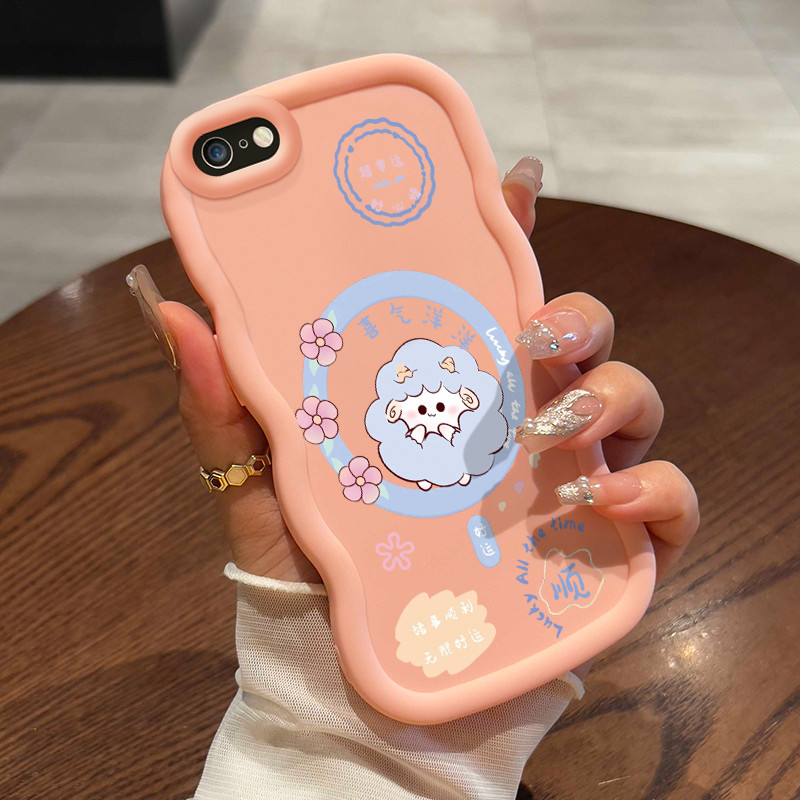 Casing HP Untuk iPhone 6 Plus 6s Plus 7 Plus 8 Plus SE 2020 X Xs Max Case Kalung Bunga Anak Domba Ka