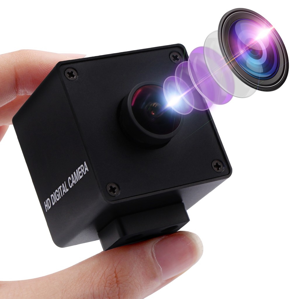 Global Shutter MJPEG 90fps 1200P Webcam Mini Metal Case Wide Angle No Distortion Lens Color USB