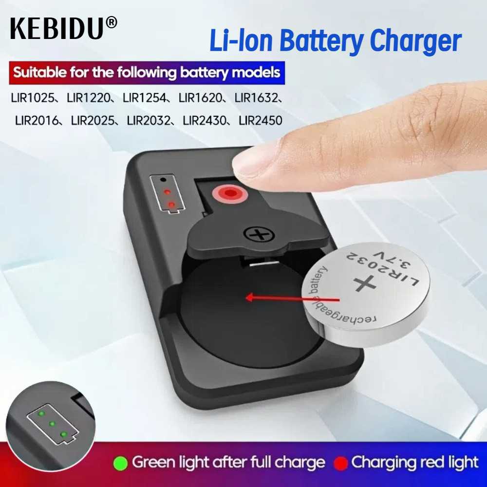 Portable Button Battery Charger Type-C 4.2V Lithium Rechargeable Coin Cell Battery Charger for