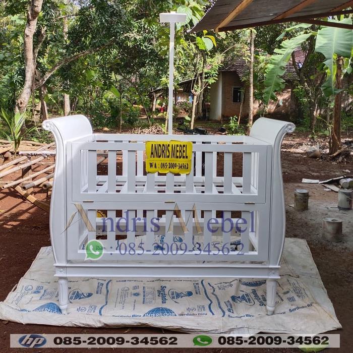 Box Bayi Putih Goyang - Tempat Tidur Baby Minimalis Duco Kayu Jepara