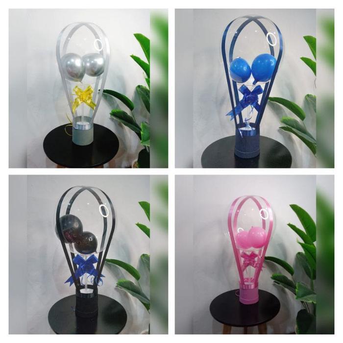 Buket balon mini kosongan size roundbox 9cm.