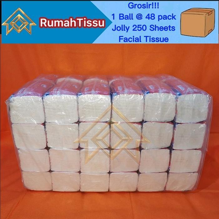 [1 Dus @ 48 Pack] Tisu Jolly Facial Tissue Pack By Paseo 250 Sheets 2 Ply Murah Grosir