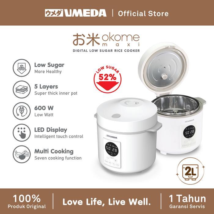 Umeda OKOME MAXI Low Sugar Smart Rice Cooker 2 Liter
