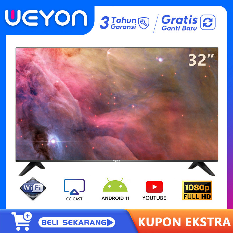 WEYON TV Smart TV 32 inch Android 11.0 TV LED/LCD 32 inch TV Digital Full HD Televisi Murah Garansi 