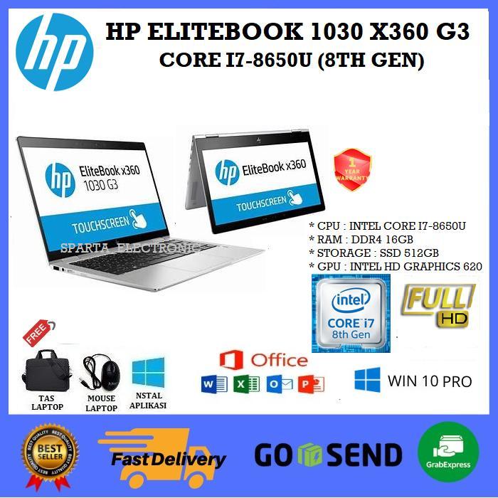 Laptop HP Flip EliteBook YOGA X360 1030 G3 Intel i7-8650u 16GB RAM 1TB SSD / Free Tas/Mouse - X360 I