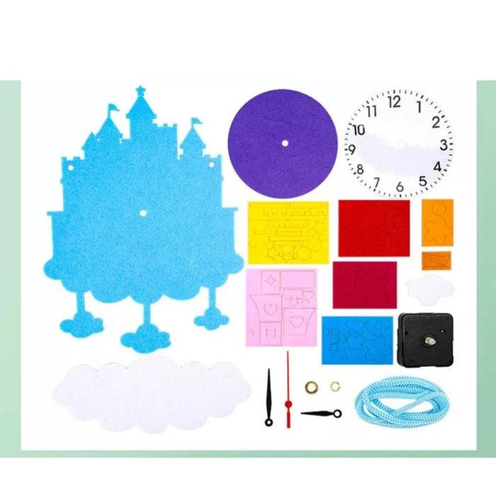 TERMURAH DIY JAM DINDING - NON WOVEN CLOCK - MAINAN EDUKASI ANAK - PRAKARYA ANAK READY PROMO
