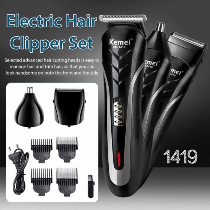 alat cukur rambut rechargeable kemei km 1419 clipper kemei 1419