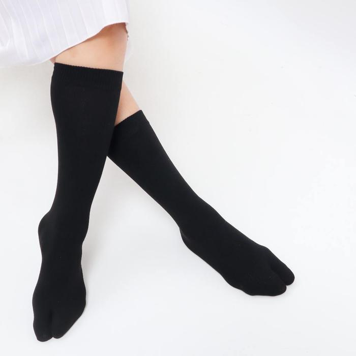 Rightbox ID, Kaos Kaki Jempol Tapak Hitam, Panjang Sebetis, Ukuran - Black, Panjang (37cm)