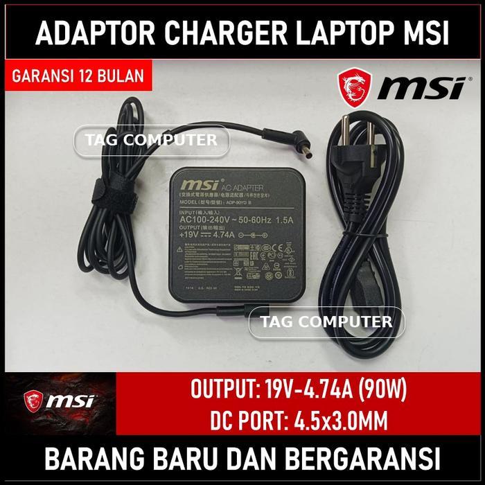 ADAPTOR CHARGER LAPTOP MSI MODERN 14 B11SB B11SBL B11SBU B11SB-222ID 19V 4.74A 90W (4530) ORI