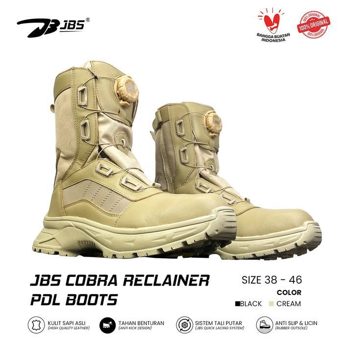 JBS Cobra 8 inch Cream Tactical Sepatu Pdl Tali Putar Pria Waterproof