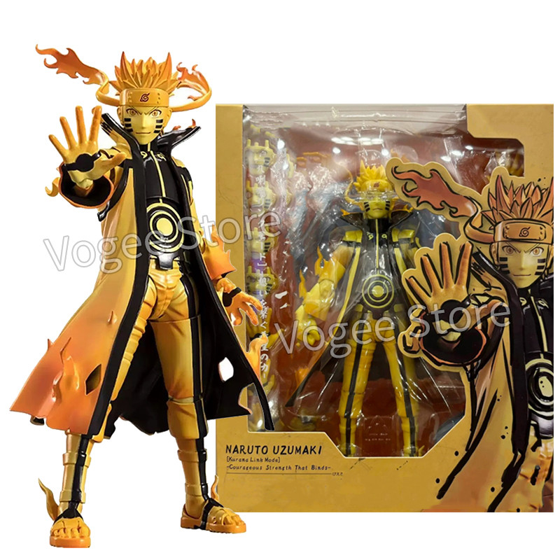 SHF Uzumaki Naruto Action Figure Rikudo Sennin Naruto Kurama Link Mode Figurine Movable Model