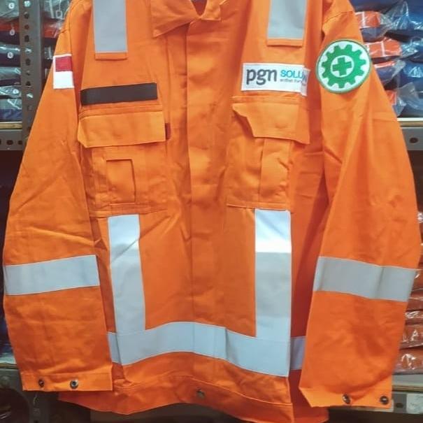 Seragam kerja Perusahaan Baju Kerja Tahan Percikan Api Nomex Ukuran S kerja Perusahaan Gas Negara (P