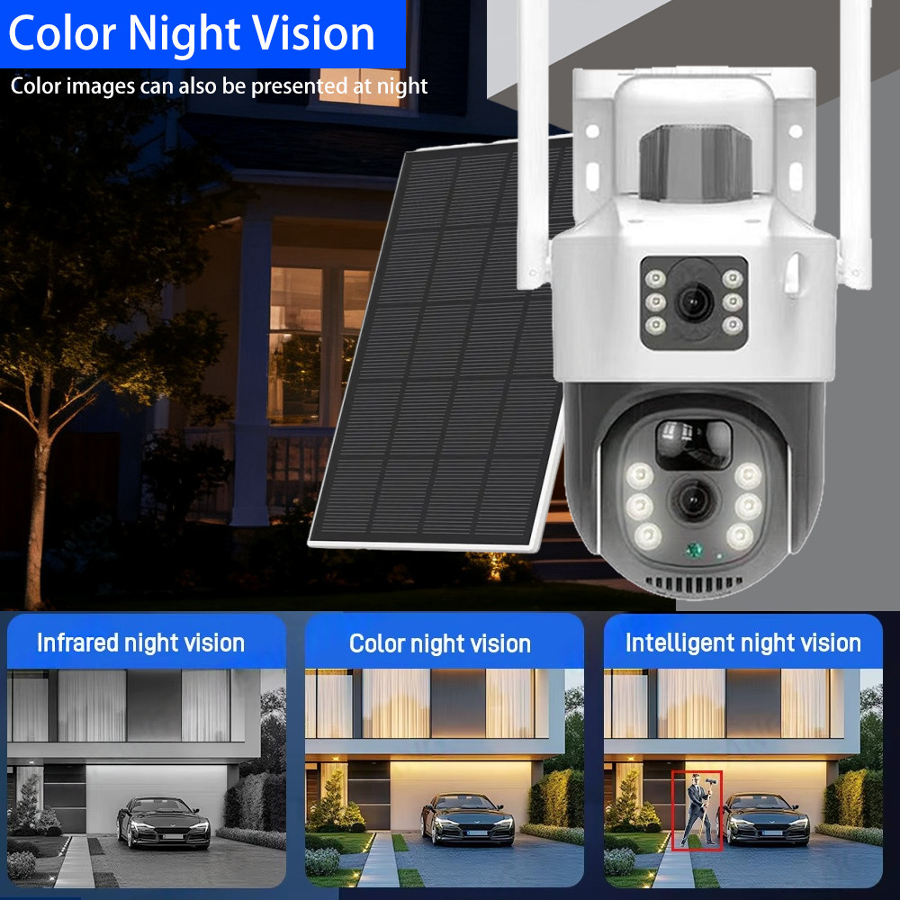 8MP 16CH NVR Wireless Dual Lens Solar PTZ Camera Security System CCTV Video Surveillance Kit NVR