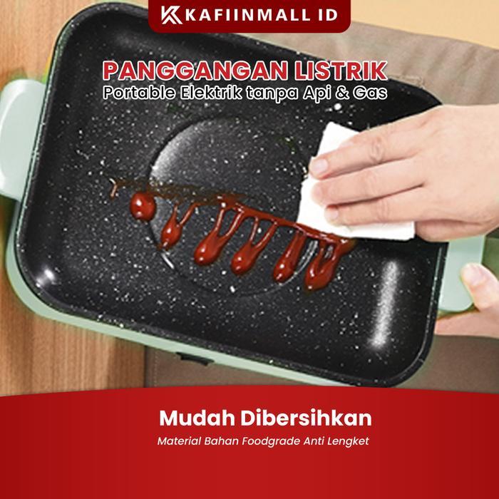 Kafiinmal Panggangan Multifungsi BBQ Elektrik Low Watt 300-600 WATT Panci Listrik Pemanggang Grill