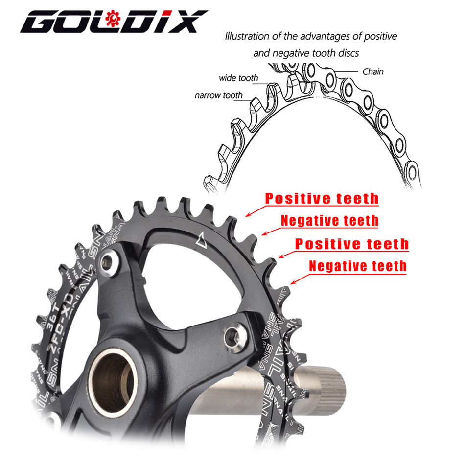 GOLDIX 104BCD Wide & Narrow Tooth Mountain Bike Parts Crankset 165/170/175mm Cranks Round/Oval