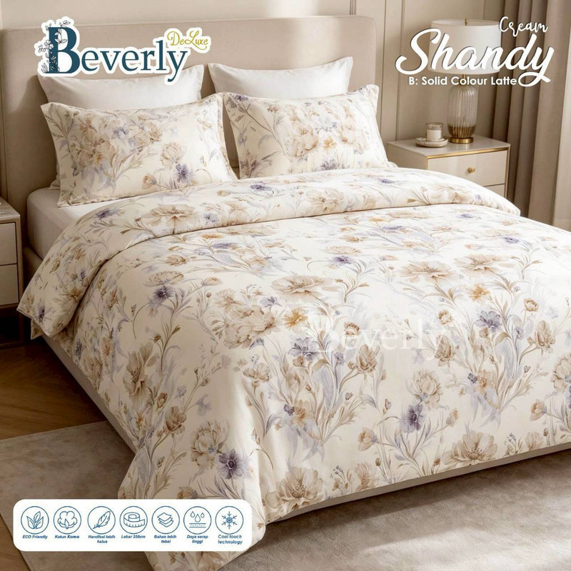 Bedcover & Sprei Premium Katun BEVERLY Motif Shandy